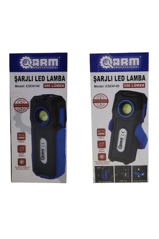 Arm Profesyonel Esen149 350 Lümen Şarjlı Led Lamba Fener