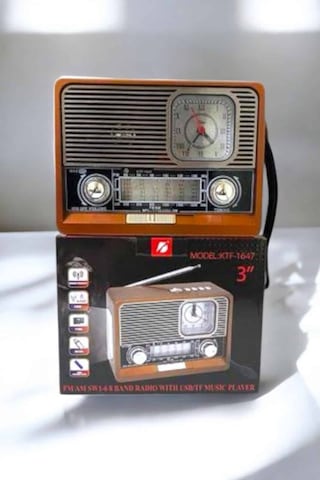 Ahşap Görünümlü Retro Bluetooth Radyo Usb,aux Ve Sd Kart Girişli - Lisinya