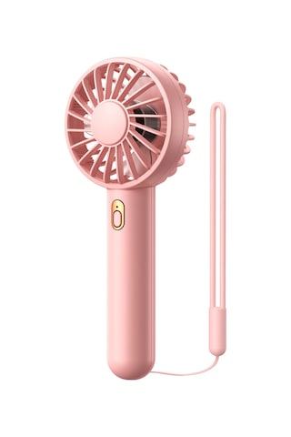 Warmco K30 Taşınabilir Şarjlı Mini El Vantilatörü 1800mah 3 Kademeli Standlı Soğutucu Fan Pembe