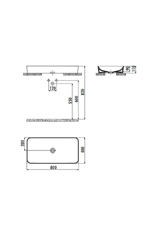 Creavit Ul080 Ultra Tezgah Üstü Lavabo Beyaz 80 CM