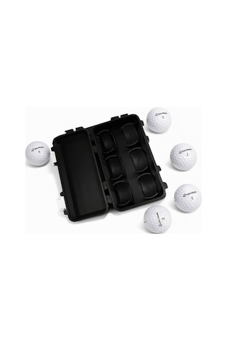 6 Lı Golf Topu Saklama Kutusu Kapaklı Sert Plastik Taşıma Organizer Box Siyah Çok Renkli