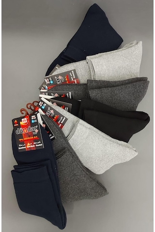 Dündar Plus 5978 Erkek Kışlık Havlu Termal Çorap 12 Adet Cok Renklı