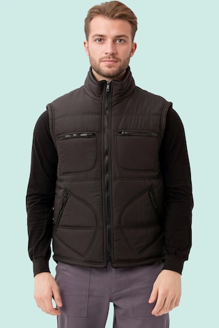 Kışlık Su Geçirmez Çok Cepli Yelek Isı Yalıtımlı Melesa İş Outdoor Suya Sıcak Tutucu Siyah