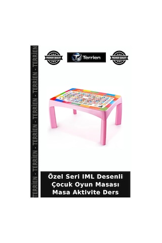 Terrien Özel Seri Iml Desenli Çocuk Oyun Masası Masa Aktivite Ders Çok Renkli