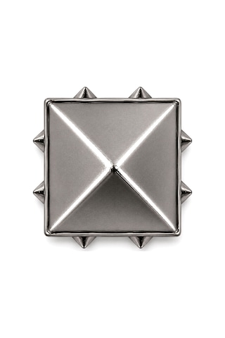 Süs Tırnaklı Gümüş Renk Çakma Kare Piramit 5 Mm 20 Adet Metal Trok
