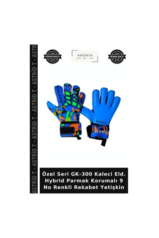 Özel Seri Gk-300 Kaleci Eld. Hybrid Parmak Korumalı 9 No Renkli Rekabet Yetişkin Çok Renkli