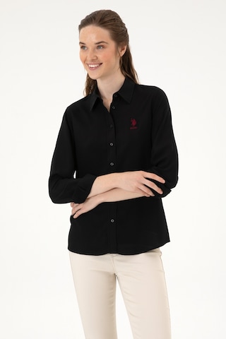 U.s. Polo Assn. Kadın Siyah Gömlek Desenli 50316429-vr046 Siyah