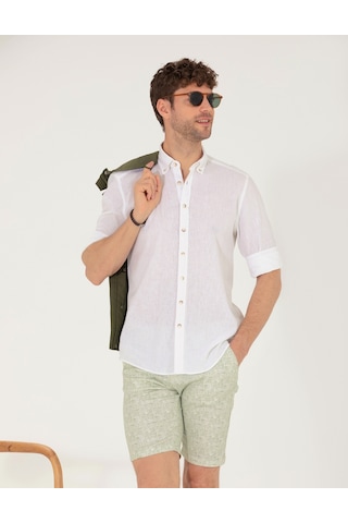 Pierre Cardin Erkek Beyaz Gömlek Desenli 50265119-vr013 Beyaz