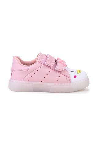Kiko Kids Bart Cırtlı Işıklı Kız Çocuk Spor Ayakkabı Pembe