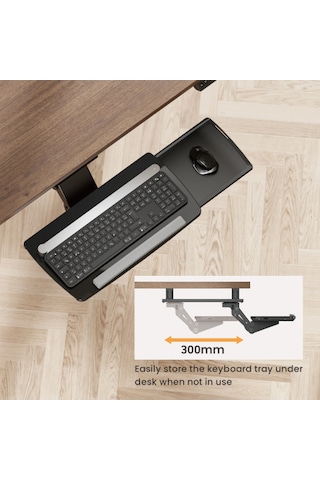 Masa Altı Çekilebilir Ayarlanabilir Ergonomik Klavye Rafı