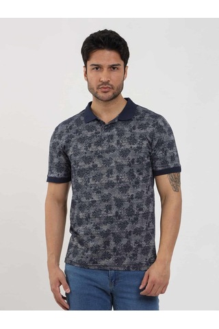 Dufy Lacivert Erkek Slim Fit Desenli Polo Yaka Tshirt - 105239-lacivert Lacivert