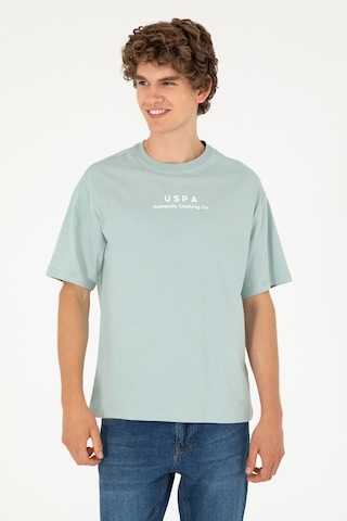 U.S. Polo Assn. Erkek Comfort Fit Bisiklet Yaka Su Yeşili Tişört 50294322-VR048