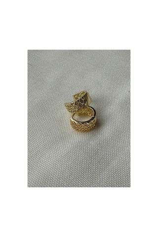 Démila Verona Desenli Gold Halka Küpe Altın Altın
