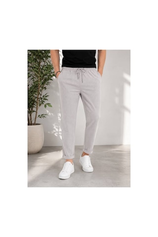 Neco Giyim Erkek Jogger Dar Kesim Beli Lastikli Bağcıklı Duble Paça Pantolon Gri