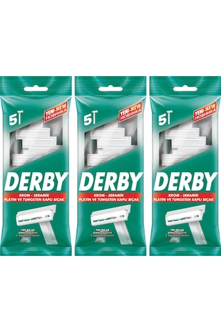 Derby Tek Bıçaklı 5 Li Poşet X 3 Adet