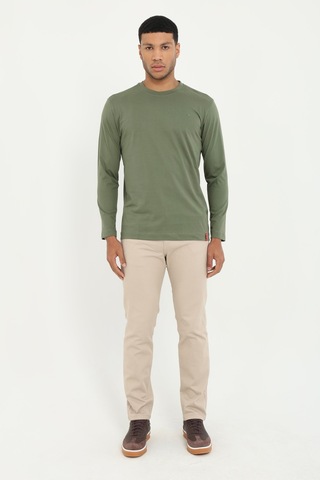 Dufy Erkek Regular Fit Bisiklet Yaka Haki Sweatshirt-25510