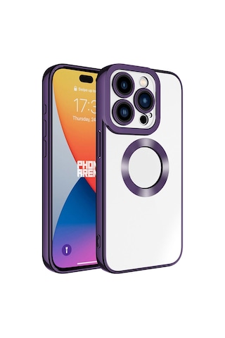 Apple Uyumlu iPhone 15 Pro Max Kılıf Kamera Korumalı Logo Gösteren Omega