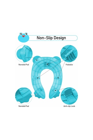Suofeng Katlanır Bebek Tuvalet Eğitim Koltuğu - Portatif, Kaymaz Silikon Pedli, Taşıma Çantalı