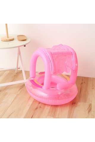 Yystore Çocuk Şişme Yüzme Simidi Tente Sevimli Pembe F204