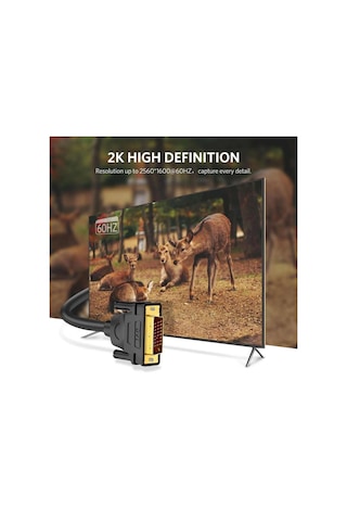Ugreen 24+1 DVI to DVI 2K 60 Hz Görüntü Aktarma Kablosu 8 Metre