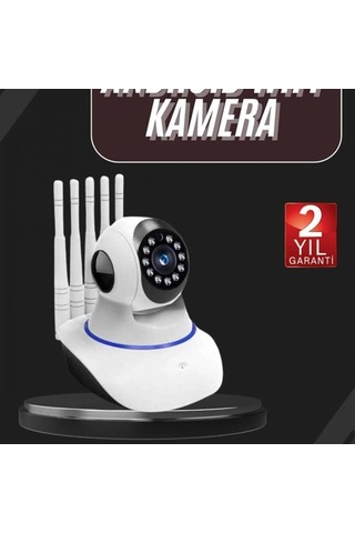 1080p Wifi Güvenlik Kamerası 5 Antenli, Motorlu, Led Aydınlatmalı Ve Sensörlü