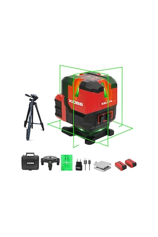 Kbl41gtp 30metre 4x90⁰/1x360⁰ Otomatik Hizalamalı Li-ion Çift Akülü Profesyonel Yeşil Çapraz Çizgi Lazer Dist