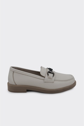 Derinet Hakiki Deri Metal Tokalı Kadın Loafer Kahve Kahve