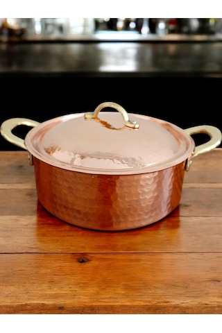 Pilav Tenceresi Bakır 20 Cm 2200 Ml