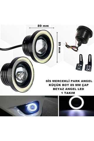 Sis Mercekli Led Ampül Gündüz Farı Beyaz Angel Led 89 mm Çap