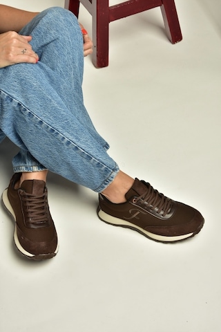Fox Shoes Z973541804 Kahverengi Kumaş Kadın Spor Ayakkabı Sneakers