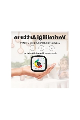 60 Dakika Analog Alarm Zamanlayıcı, Pomodoro Öğrenci Motivasyon Saati Açık Mavi