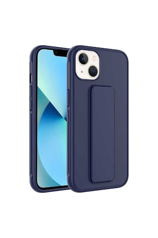 Apple Uyumlu iPhone 14 Plus Kılıf Zore Qstand Kapak Lacivert