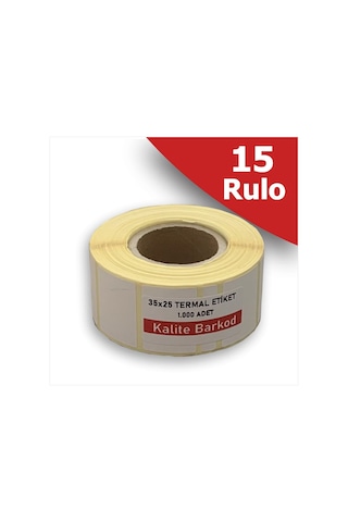 35x25 Termal Etiket | 15 Rulo Barkod Etiketi 35x25 Termal Etiket | 15 Rulo Barkod Etiketi