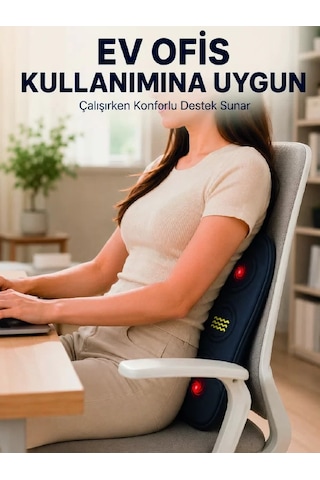 Bel Destek Minderi Isıtmalı Masaj Özellikli Günlük Kullanım Açık