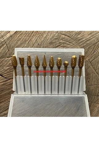 Carve Titanyum Çelik Ahşap Metal Oyma Seti Freze Seti Gravür Ucu 10pcs 3mm