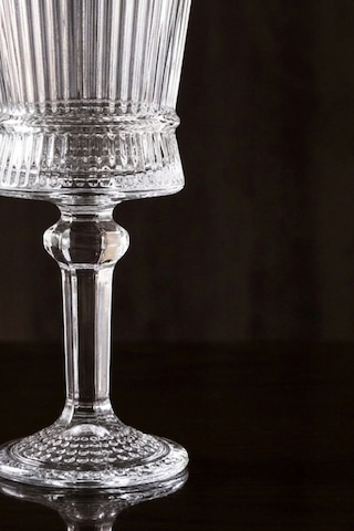 Heren 6'lı Kristal Ayaklı Kahve Yanı Su Ve Meşrubat Bardağı 140ml Şeffaf Cam
