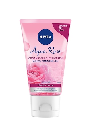 Nıvea Aqua Rose Organik Gül Suyu Içeren Makyaj Temizleme Jeli, Yüz Temizleyici, 150 Ml