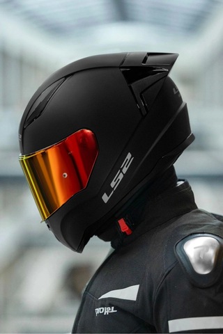 LS2 Rapıd 2 Race Kırmızı Şeffaf Camlı Kask Mat Siyah