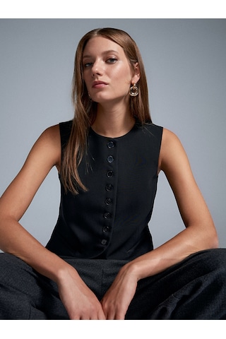 Dilvin 60600 Pensli Yelek-siyah Siyah