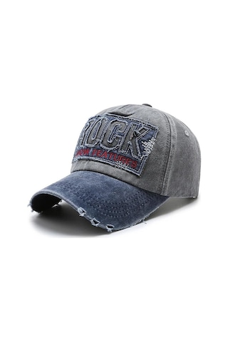 Valkyrie Rock Eskitme Trucker Şapka Unisex Metal Tokalı Ayarlanabilir Vintage Siyah Mavi