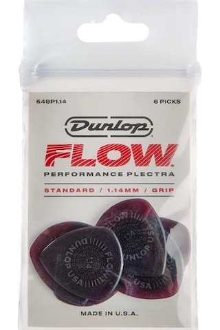 Jim Dunlop 549p1.14 Gitar Penası Flow Standard Grip 6'lı Paket Pena 1.14 Mm