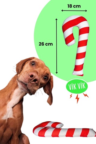 Havhav Yılbaşı Temalı Baston Şeker Köpek Oyuncağı