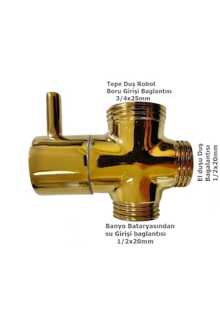 Meriva M87 Altın Gold Banyo Robot Duş Seti Yönlendirici Musluk Altın