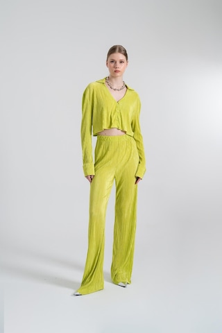 Holly Lolly Crop Model Düğme Kapamalı Comfy Crop Gömlek Yeşil
