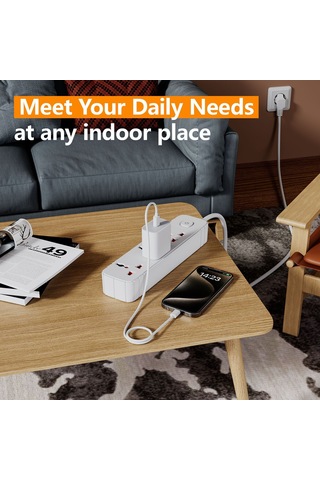 Joyjadehub Evrensel Güç Şeridi, Pc Yangına Dayanıklı Malzeme,