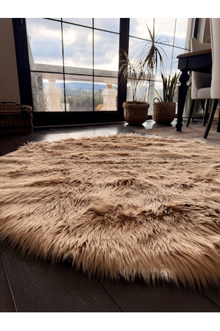 A Post Camel Yumuşak Dokulu Peluş Halı Yuvarlak