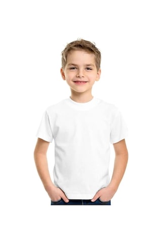 Sea Bubbles Baskısız Bisiklet Yaka Basic Çocuk Tişört 001
