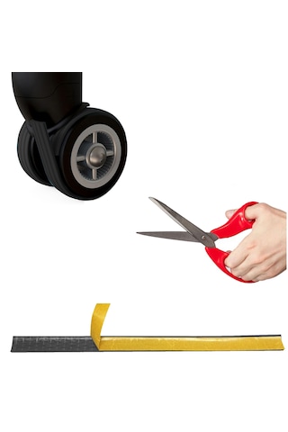 Kesilip Ayarlanabilir Silikon Bavul Teker Kılıfı Al4830 8 Adet Siyah