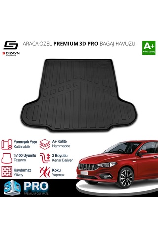 S-dizayn Fiat Egea Sedan 3d Pro Bagaj Havuzu 2015 Üzeri A+ Kalite