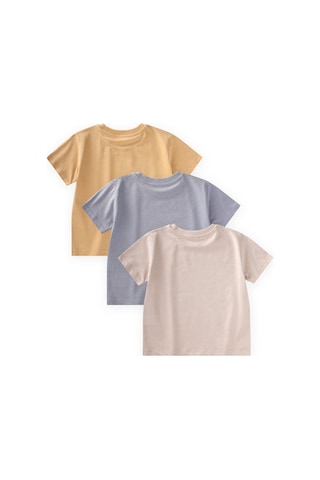 Cigit Üçlü Set Erkek T-shirt 2-10 Yaş Kum Mavi Sundres